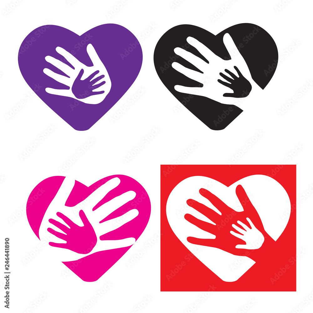 Icon-Concept of the Parent & Child Love Relationship Icon-Concept of the Parent & Child Love Relationship