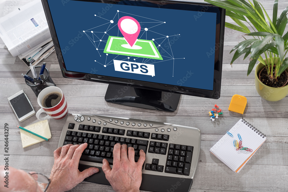 Gps concept on a computer Gps concept on a computer