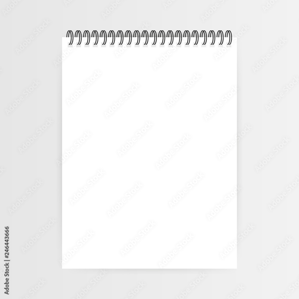 Notebook mockup, with place for your image, text or corporate identity details. Blank mock up with shadow on transparent background. Vector illustration. Notebook mockup, with place for your image, text or corporate identity details. Blank mock up with shadow on transparent background. Vector illustration.