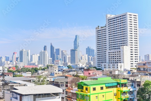 Panoramic View of Bangkok Skyscrapers in Thailand