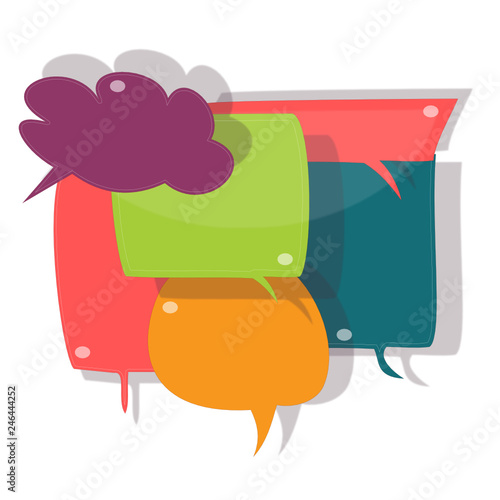 Concept communication : bulles de bd multicolores