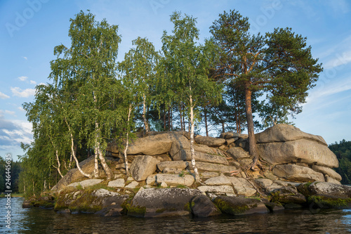  Cliffy lakeside Tavatuy, Middle Ural, Sverdlovsk region, Russia