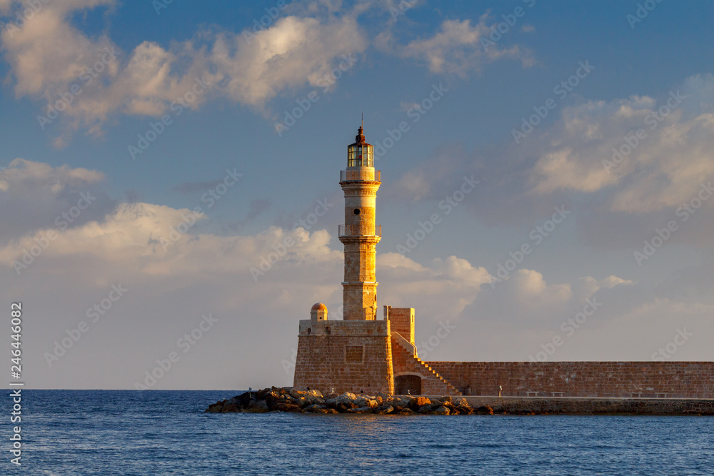 Chania. Lighthouse in the old harbor.