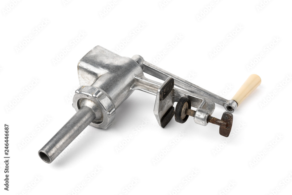 Meat grinder isolated on white background. Meat grinder isolated on white background.