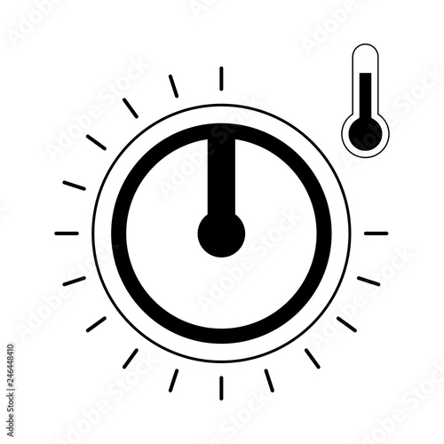 Temperature switch. Isolated switch shape of a round shape.