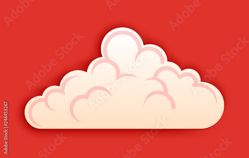 Fluffy cloud, vector clipar...