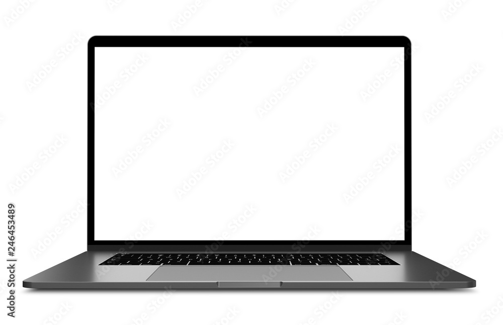 Laptop blank screen mockup isolated all in focus Laptop blank screen mockup isolated all in focus