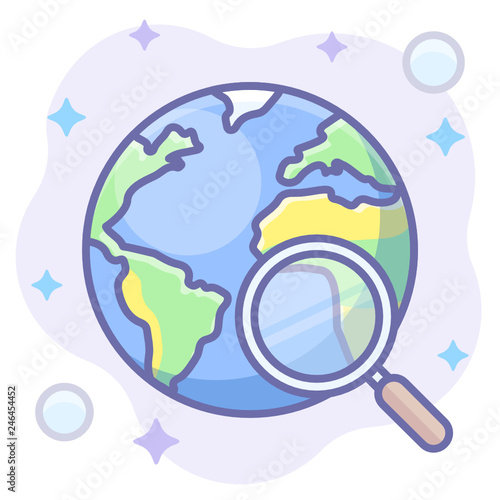 search world globe lense