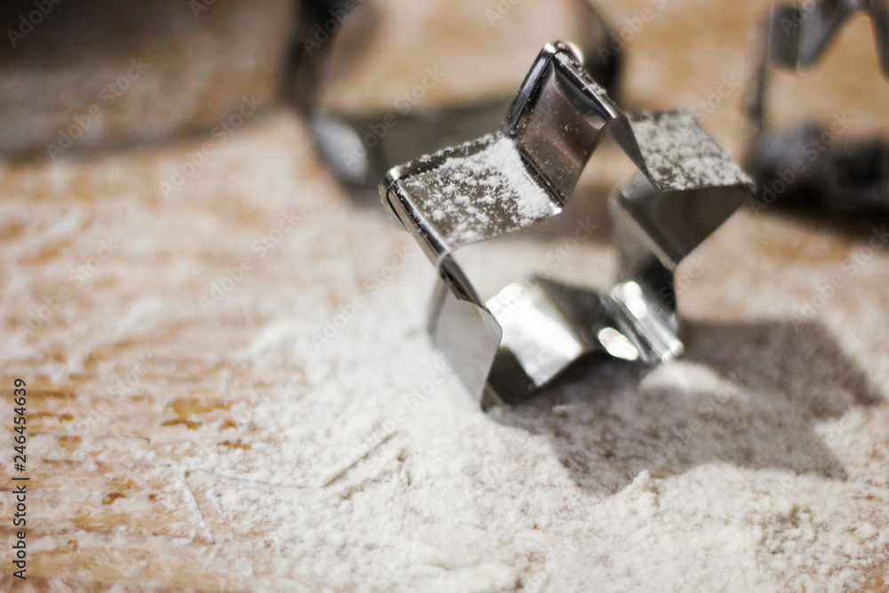Cookie cutters in the form of Christmas trees and star Cookie cutters in the form of Christmas trees and star