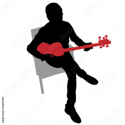 Musician Persian Tar Silhouette