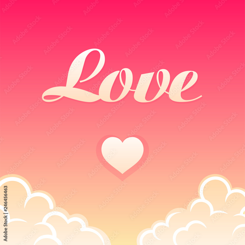 Paradice vector illustration, Template design with heart for Valentines Day