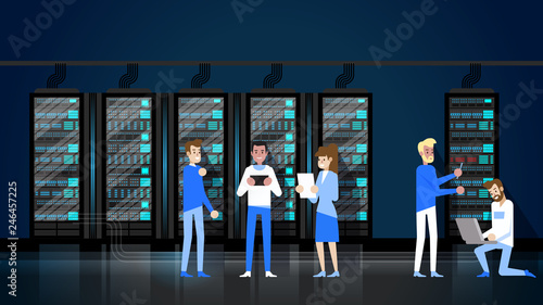 Data Storage Rack Network. Staff Administration.