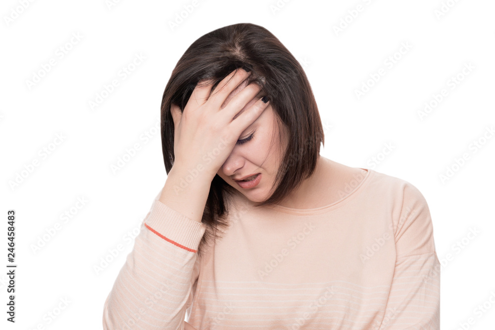 young brunette disappointed. failure in a girl's life young brunette disappointed. failure in a girl's life