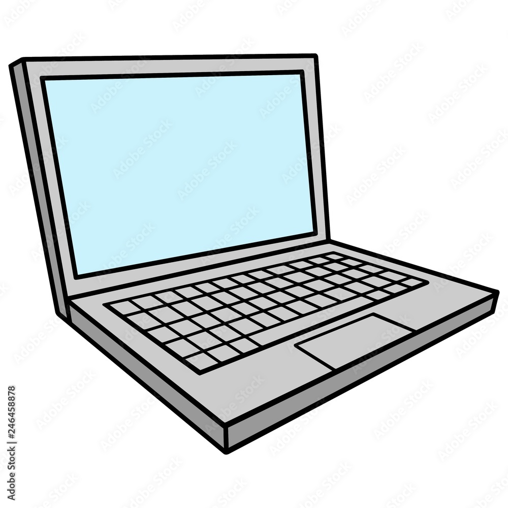 Laptop Computer - A vector cartoon illustration of a Laptop Computer. Laptop Computer - A vector cartoon illustration of a Laptop Computer.