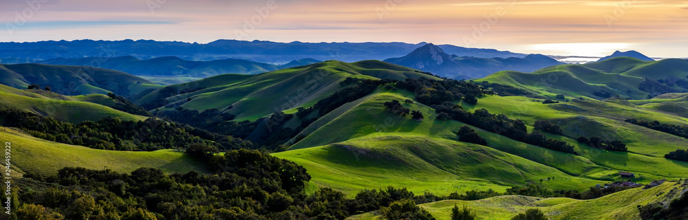 Panoramic Pasture land of Hills
