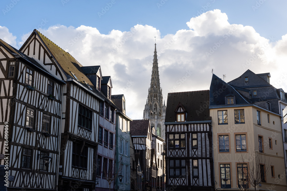 Fototapeta premium Centre historique de Rouen, Normandie