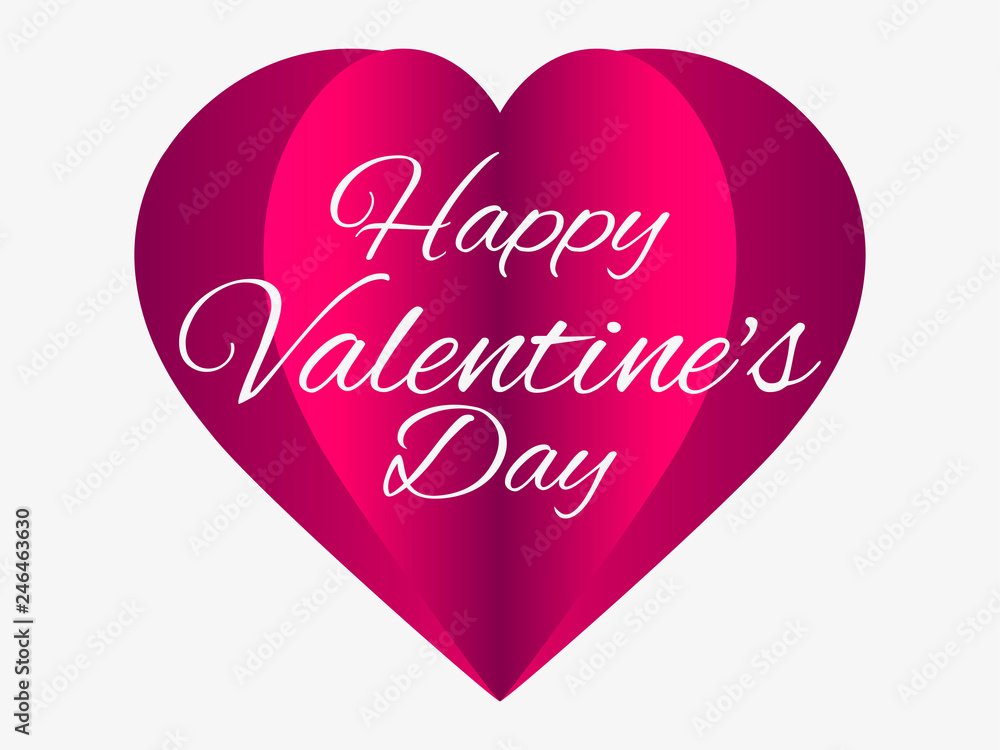Happy Valentines day, 14th of February. Greeting card with heart on white background. Vector illustration Happy Valentines day, 14th of February. Greeting card with heart on white background. Vector illustration