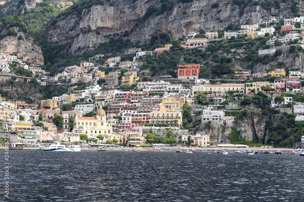 General view of Positano Town in Naples, Italy