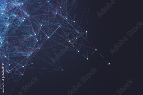 Abstract image of line and connections, colorful abstract geometric shape.