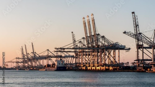 Timelapse container handeling in port of Rotterdam Maasvlakte photo