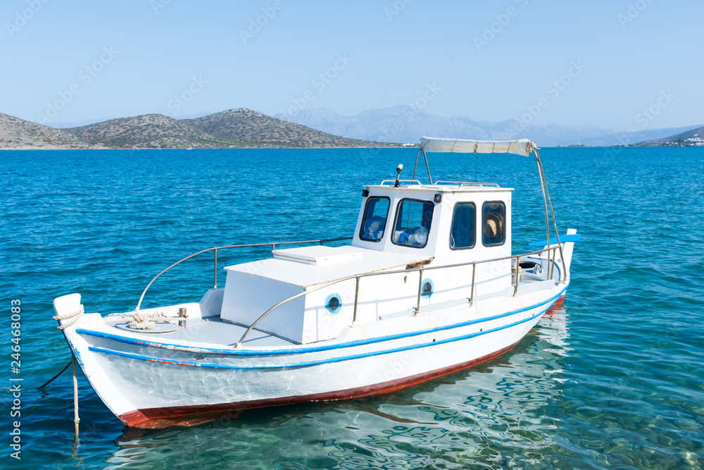 fishing boat at the pier in Crete