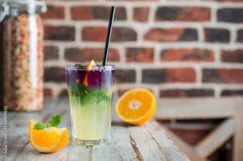 lemonade with orange mint and ice