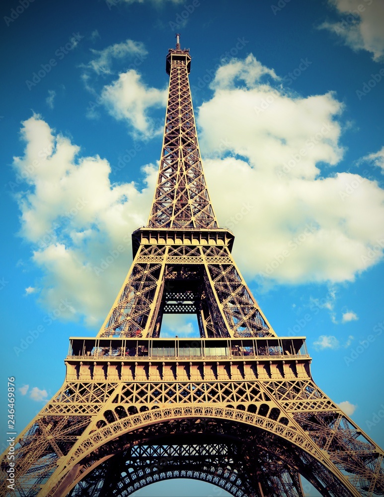 Eiffel Tower also called Tour Eiffel in french language with ton