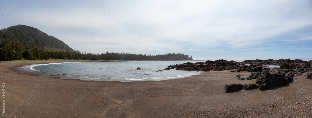 Rocky beach on the Pacific Ocean Coast during a sunny summer day. Taken in Northern Vancouver Island, BC, Canada.