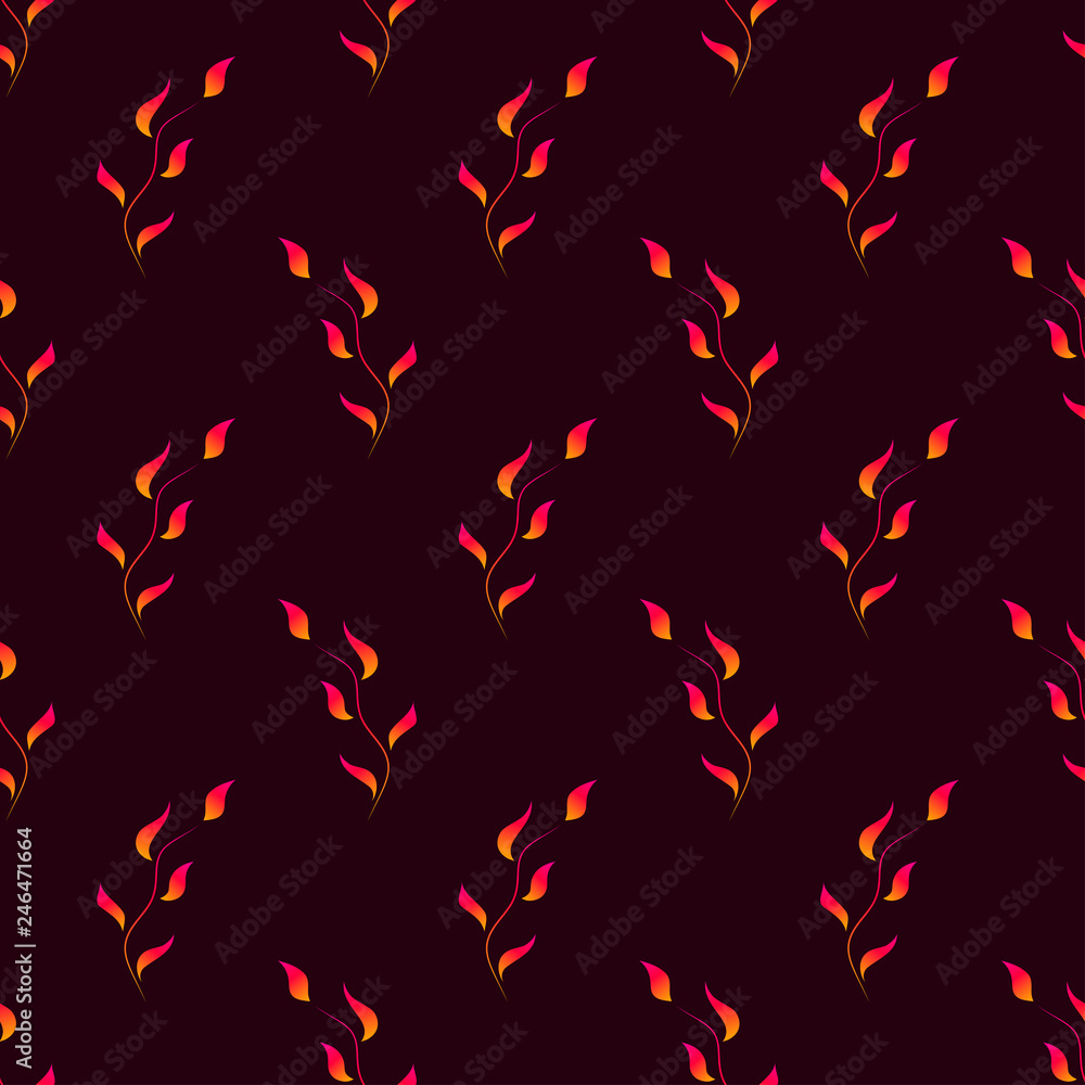 Fiery floral abstract pattern