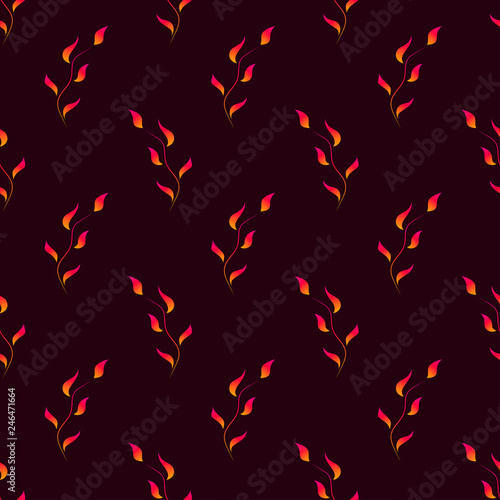 Fiery floral abstract pattern