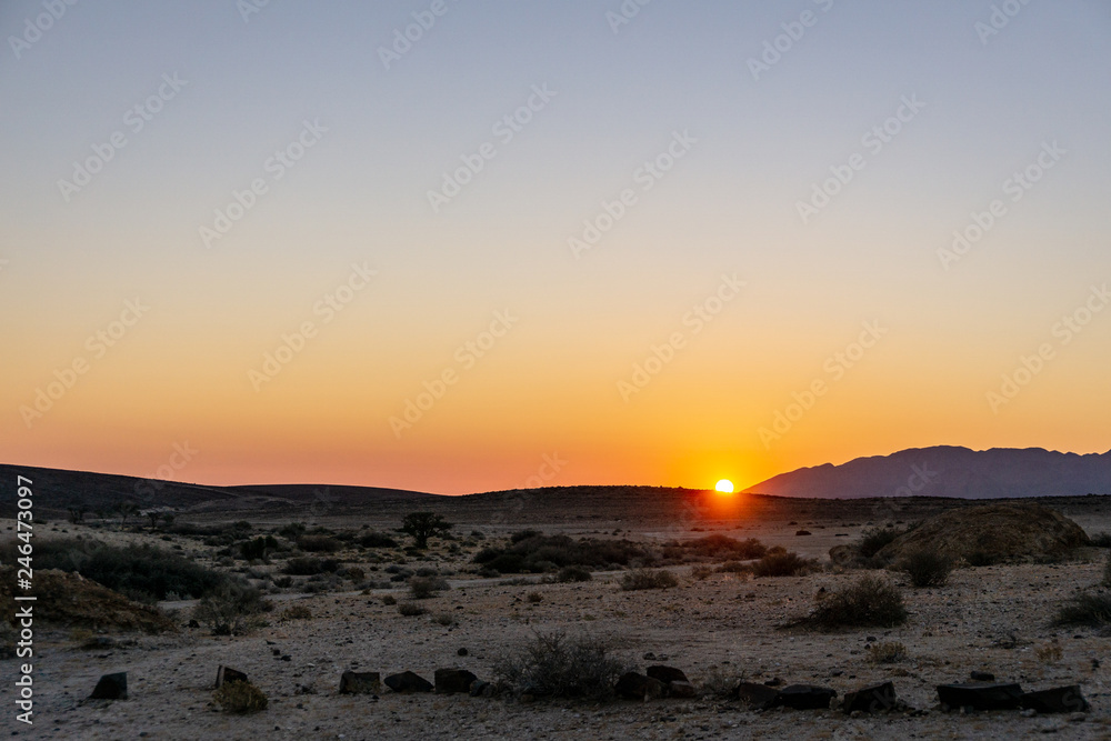 sunset namibia desert sand landscape