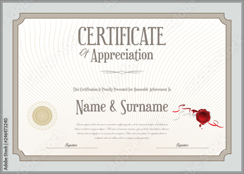 Elegant certificate or diploma retro vintage design 
