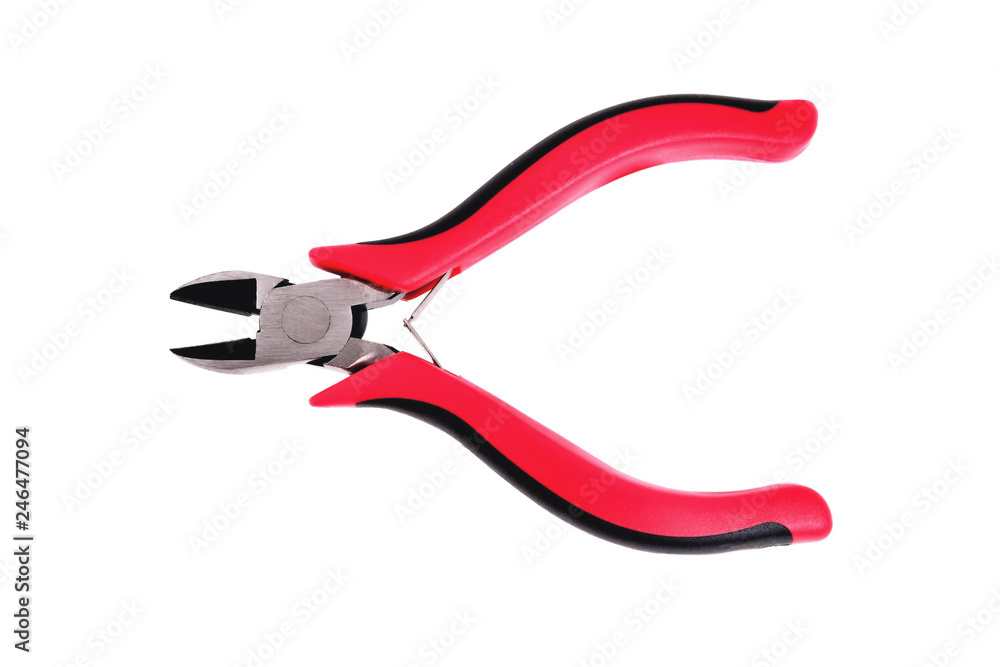 side cutter red black isolate close up side cutter red black isolate close up