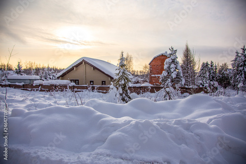 Cottage village covered with snow © Ксения Коломенская