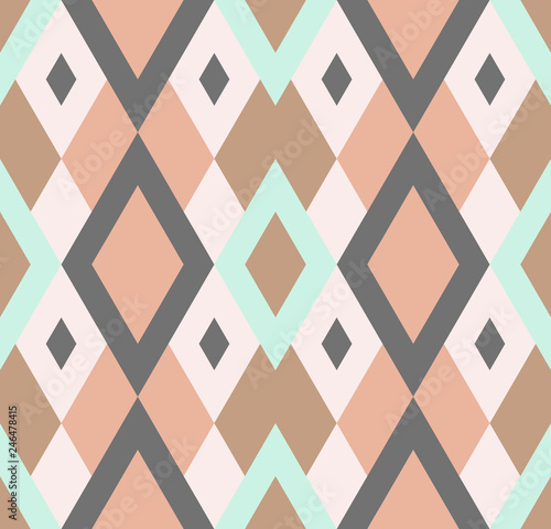 Seamless abstract background with rhombuses. Infinity geometric pattern. Vector illustration. 