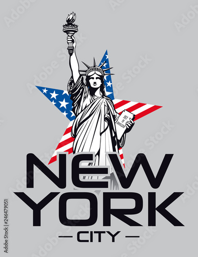 Statue of Liberty, New York. Vector