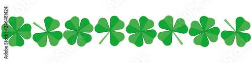 Banner for St.Patrick 's Day of green clover. Vector in flat style.