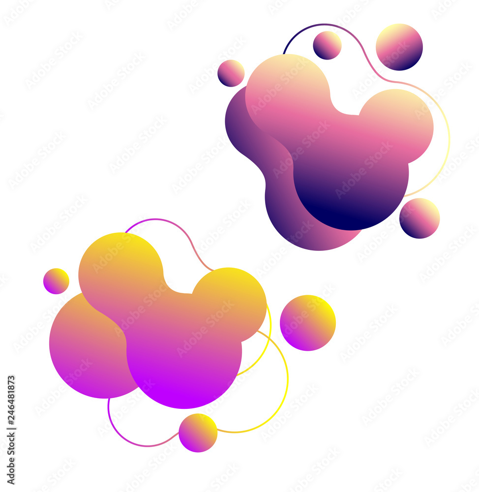 Set of modern liquid abstract element graphic design Set of modern liquid abstract element graphic design