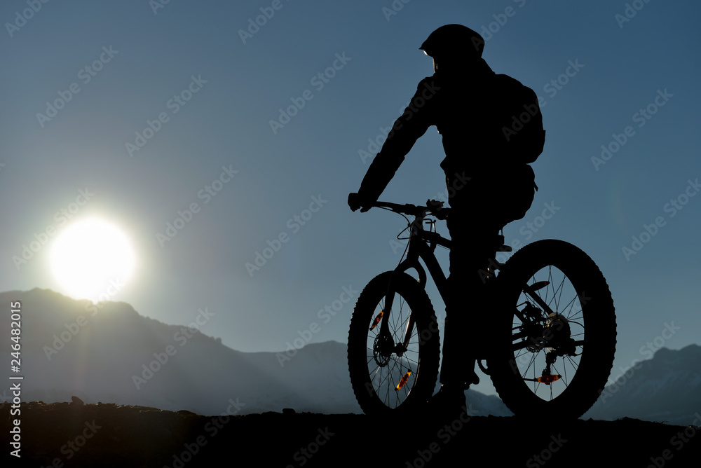 Fototapeta premium successful cyclist reaching the goal