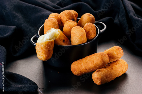Appetizers called Tequeños made of fried corn filled with cheese
