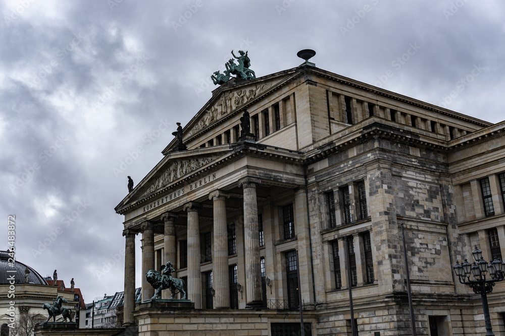 Concert hall at the Gendarmenmarkt in a rainy day, Berlin, Germany Concert hall at the Gendarmenmarkt in a rainy day, Berlin, Germany