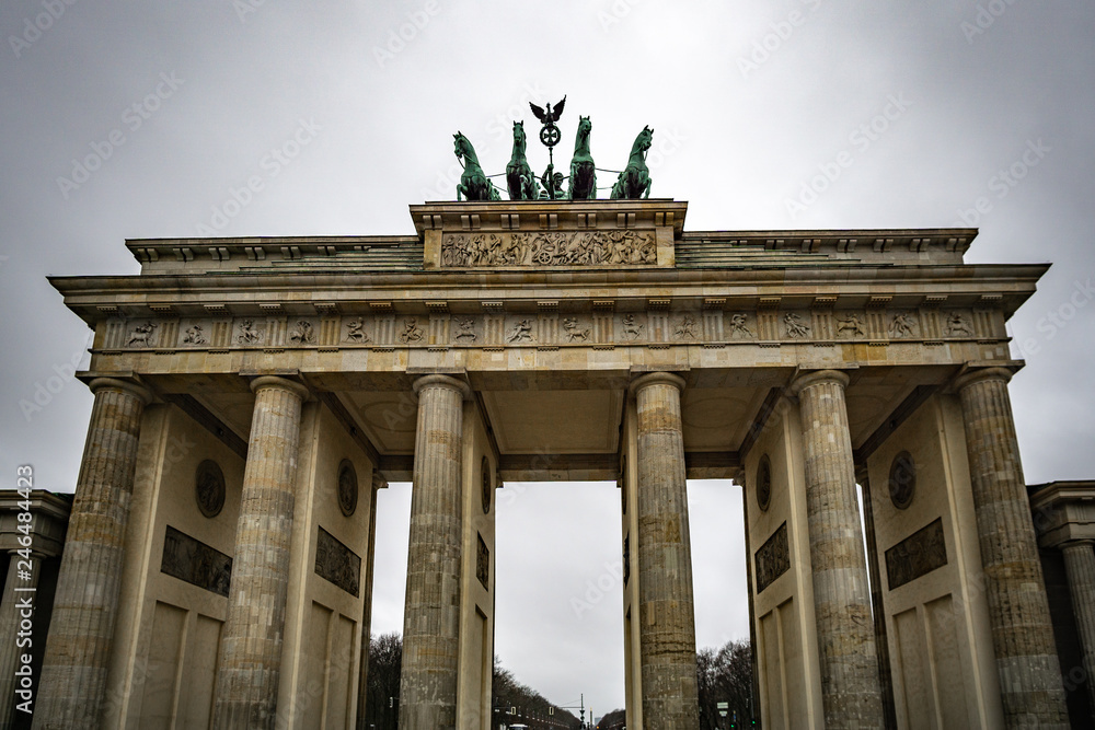 Berlin Brandenburg Gate (Brandenburger Tor) in a rainy day, Berlin, Germany