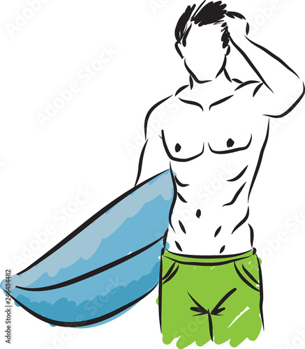 surfer guy modeling illustration