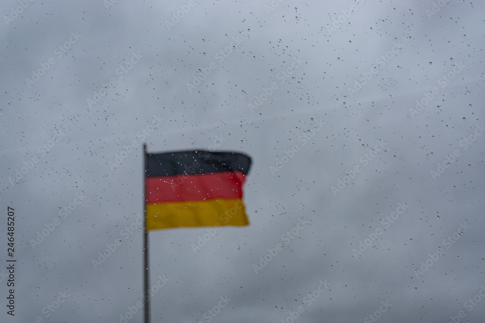 German Flag in a cloudly day, Berlin
