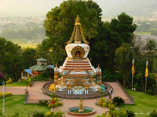Small Buddhist stupa of Kopan monastery, Kathmandu, Nepal. photo