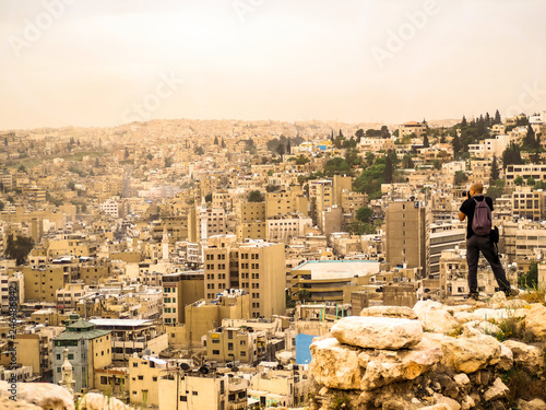 Obraz na płótnie Beautiful Skyline of Amman Jordan from Amman Citadel w salonie