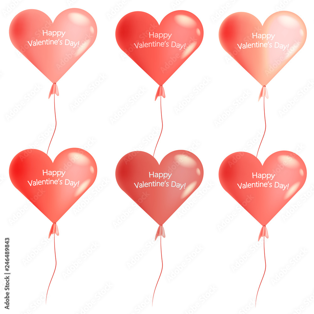 Vector Design of the Balloons for Valentines Day