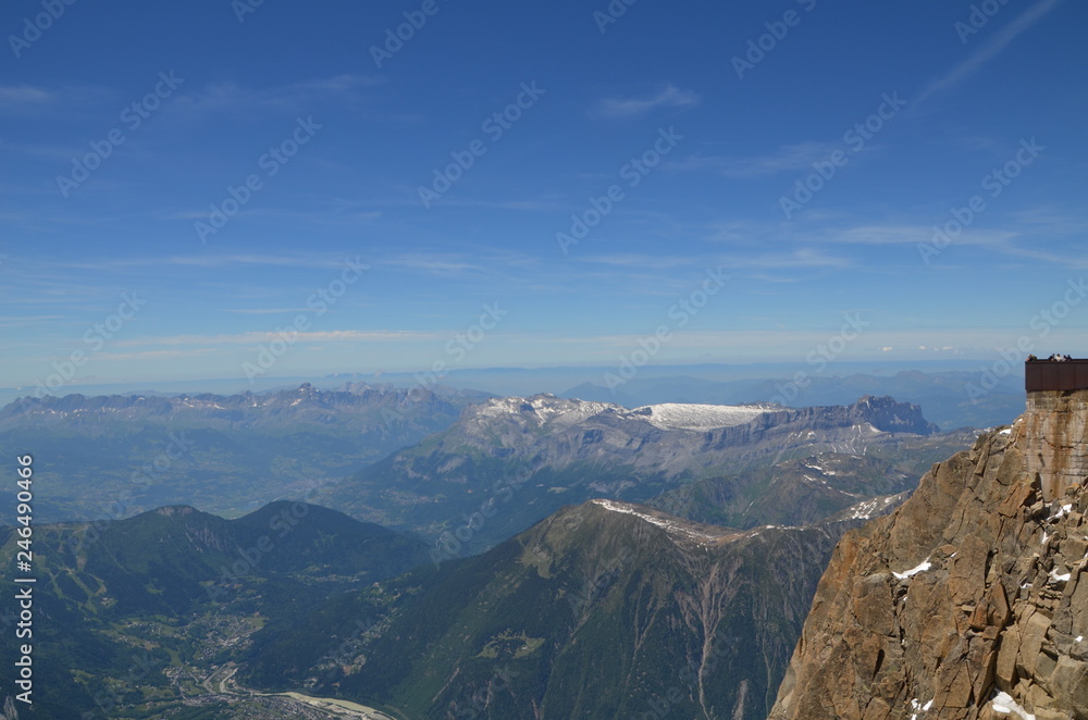 Mountains view from high altitude near Mont Blanc. Mountains view from high altitude near Mont Blanc.