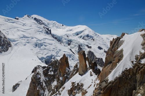 Mountains view from high altitude near Mont Blanc.