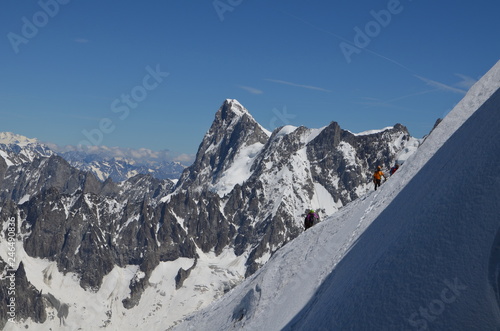 Group of climbers on mountain in snow